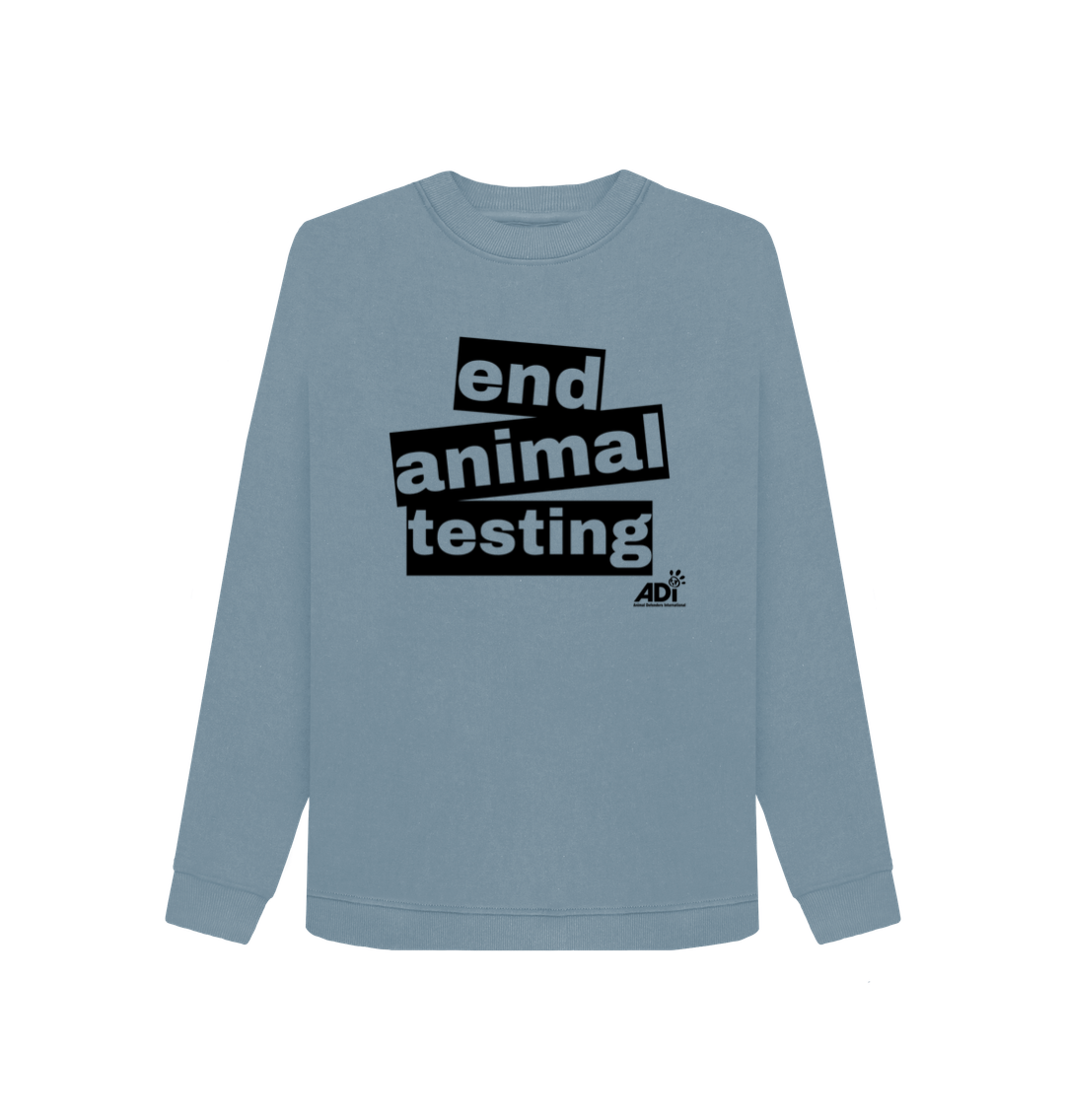 Stone Blue End Animal Testing Women's Sweatshirt