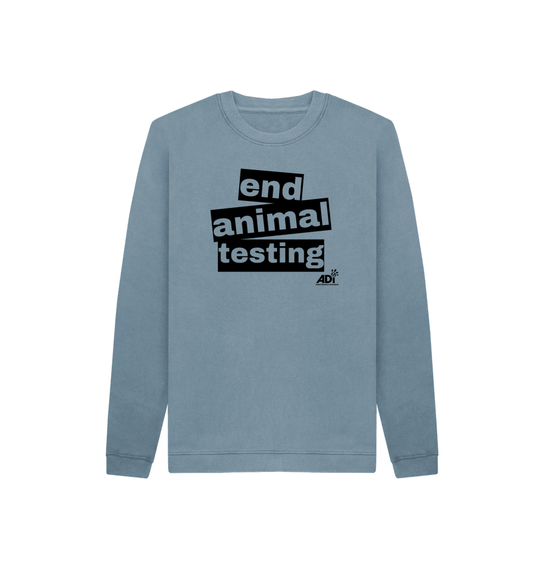 Stone Blue End Animal Testing Kids Sweatshirt