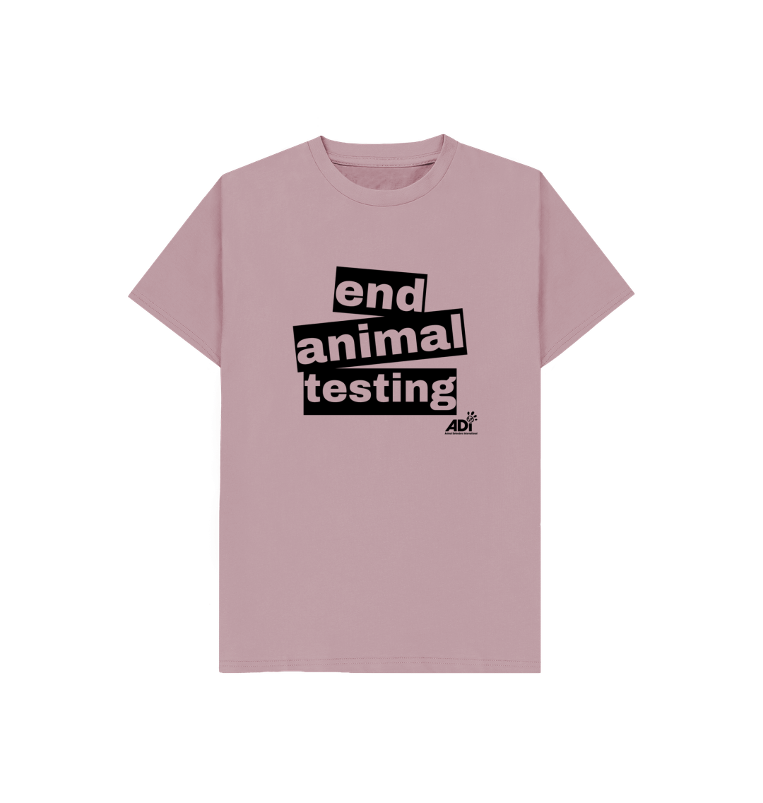 Mauve End Animal Testing Kids T-shirt